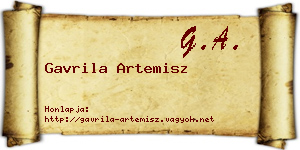 Gavrila Artemisz névjegykártya
